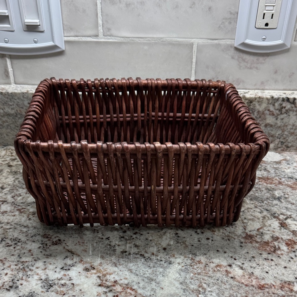 Rustic Brown Woven Storage Basket